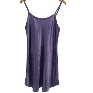 Gilligan & O'Malley Purple Satin Chemise Nightgown Medium Romantic Coquette Girl